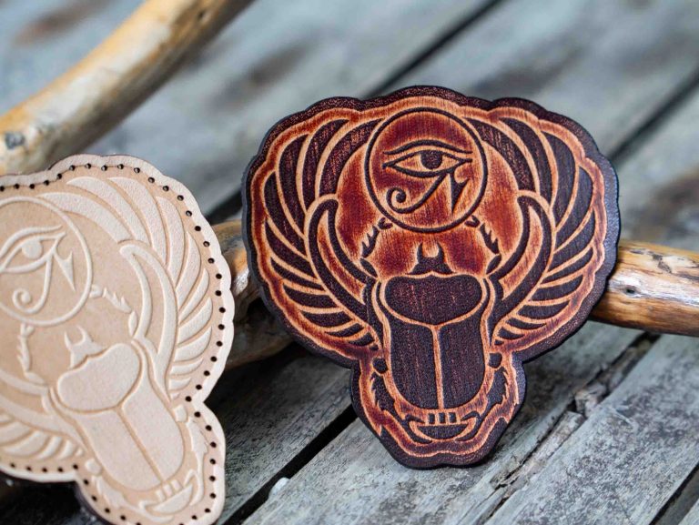 Leather Patch Sacred Scarab Emblem