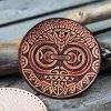 Leather Round Patch Maori Mask