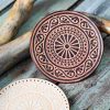 Leather Round Patch Sunlit Spiral