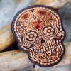 Leather Patch Sugar Skull Day Of The Dead