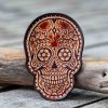 Leather Patch Sugar Skull Day Of The Dead