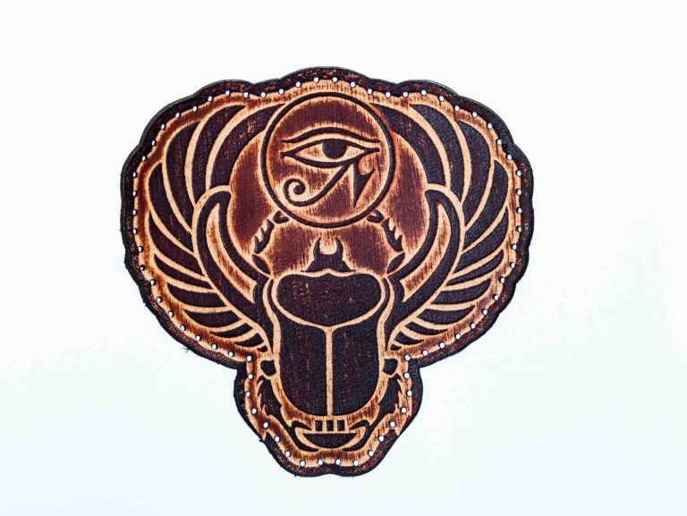 Leather Patch Sacred Scarab Emblem