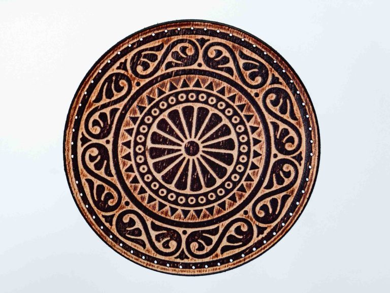 Leather Round Patch Sunlit Spiral