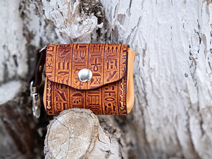 Custom Mini Keychain Leather Wallet Handstiched - Image 2