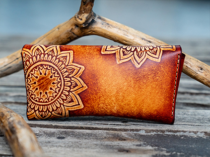 Customized Sunflower Leather Sunglasses Case - Image 2