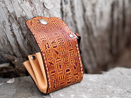 Custom Mini Keychain Leather Wallet Handstiched - Image 3