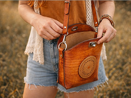 Soraya Handmade Leather Crossbody Bag - Image 5