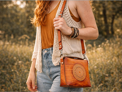 Soraya Handmade Leather Crossbody Bag - Image 3