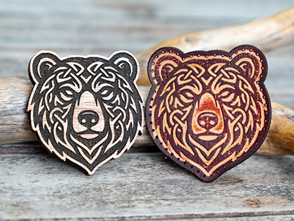Bear Wooden Stamp For Leather Crafting | Dimensions 6cm - 7,5cm - Image 3