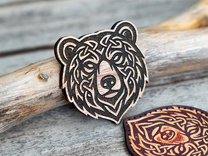 Bear Wooden Stamp For Leather Crafting