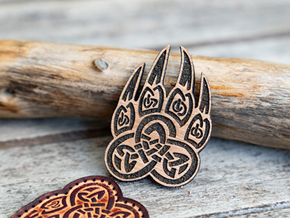 Bear Paw Wooden Stamp For Leather Crafting