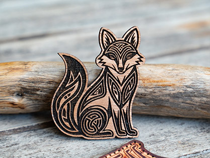 Fox Wooden Stamp For Leather Crafting