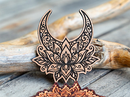 Moon Lotus Wooden Stamp For Leather Crafting