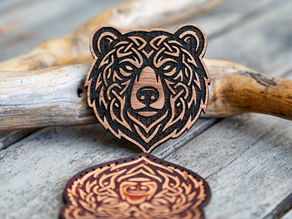 Bear Wooden Stamp For Leather Crafting | Dimensions 6cm - 7,5cm - Image 4