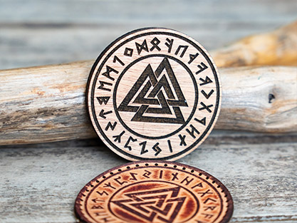 Valknut Wooden Stamp For Leather Crafting