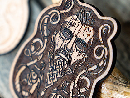 Ragnar Viking King Wooden Stamp for Leather Crafting