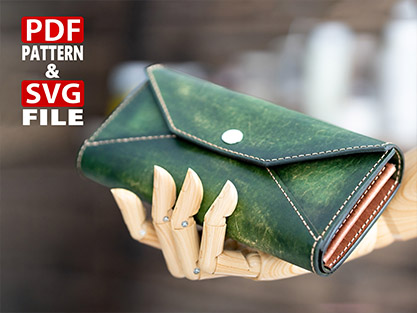 Long Wallet Woman Purse SVG Leather Pattern