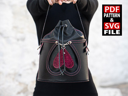 Dark VALENTINE Leather Hand-Bag