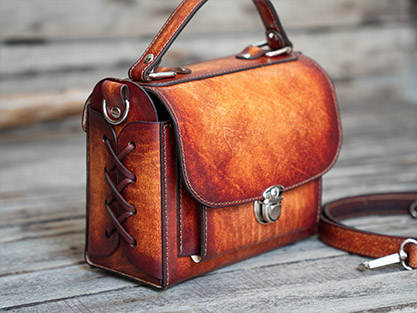 Hand or Machine Stitch Mini Leather Satchel | 2 Versions | PDF Leather Pattern (Digital Download) - Image 2
