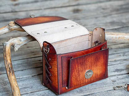 Hand or Machine Stitch Mini Leather Satchel | 2 Versions | PDF Leather Pattern (Digital Download) - Image 8