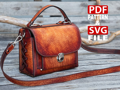 SVG File Hand or Machine Stitch Mini Leather Satchel