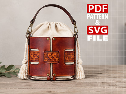 SVG File Aurelia Leather Bucket Bag | Lase Cut Leather Pattern (Digital Download)