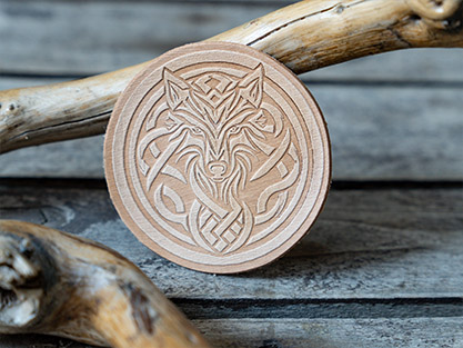Leather Round Patch Celtic Wolf Mandala | 7,5 cm - Image 7