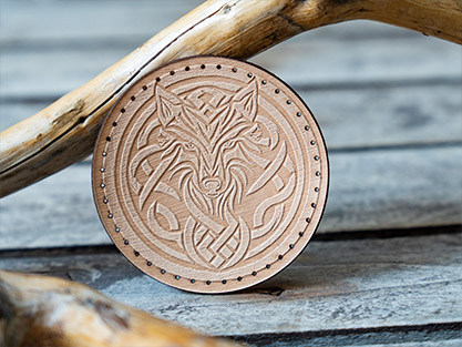 Leather Round Patch Celtic Wolf Mandala | 7,5 cm - Image 6