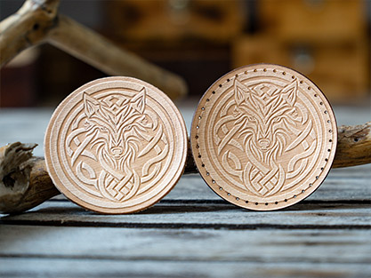 Leather Round Patch Celtic Wolf Mandala | 7,5 cm - Image 5