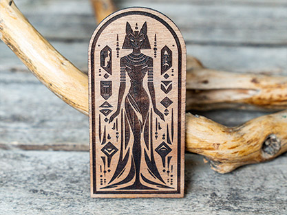 Bastet Egyptian Cat Goddess Stamp for Leather Crafting | 12cm × 6cm - Image 2