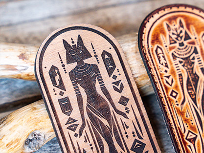 Bastet Egyptian Cat Goddess Stamp for Leather Crafting | 12cm × 6cm - Image 5