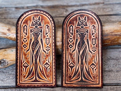 Bastet Egyptian Cat Goddess Leather Patch | 12cm × 6cm - Image 5