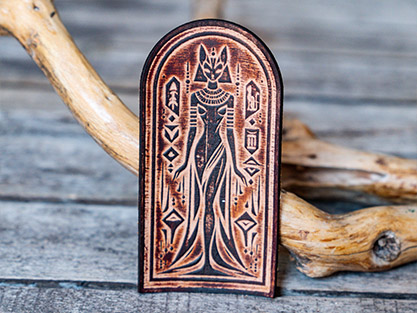 Bastet Egyptian Cat Goddess Leather Patch