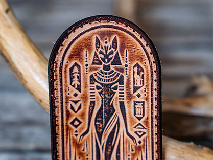 Bastet Egyptian Cat Goddess Leather Patch | 12cm × 6cm - Image 6