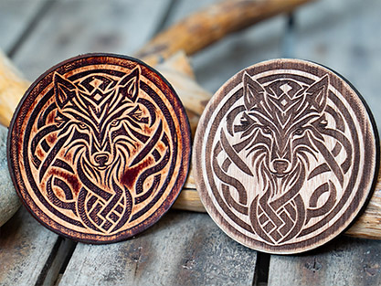 Leather Round Patch Celtic Wolf Mandala | 7,5 cm - Image 4