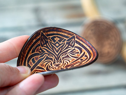 Leather Round Patch Celtic Wolf Mandala | 7,5 cm - Image 3