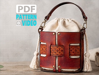 Aurelia Leather Bucket Bag | PDF Leather Pattern (Digital Download)